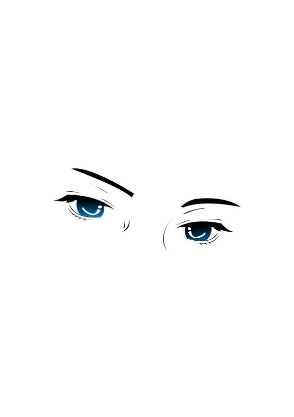 Vector drawing of sad ladies eyes