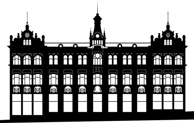 Central department store GUM in Vladivostok vector graphics