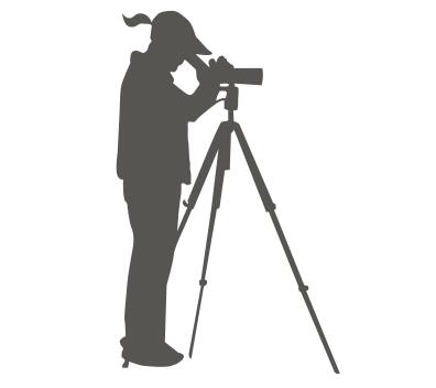 A woman looking through a spotting scope vector clip art