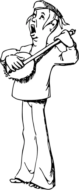 Vector graphics of serenade singer comic character