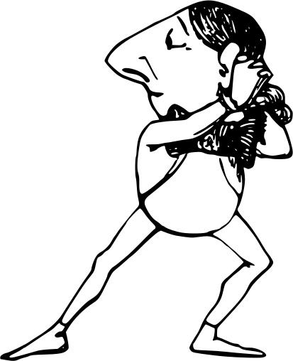 Vector clip art of comic character gymnastics dancer