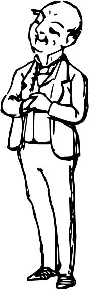 Drawing of polite middle aged man