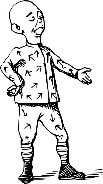 Vector clip art of jailed man comic character