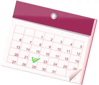 Vector image of month calendar pink color icon