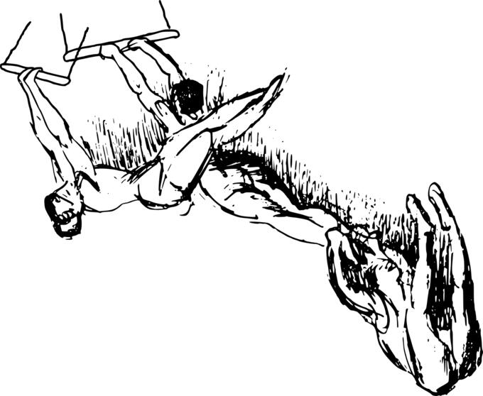 Vector illustration of pencil sketch of trapeze artists performing