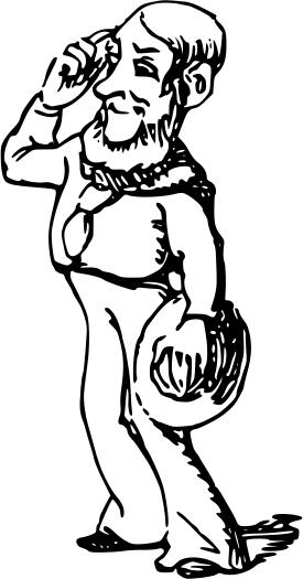 Vector image of low beard man comic character