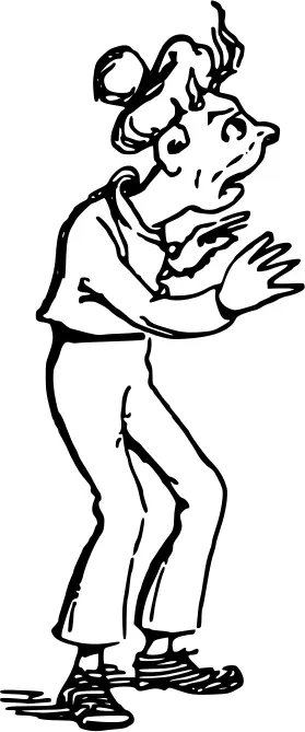 Vector image of scared comic character