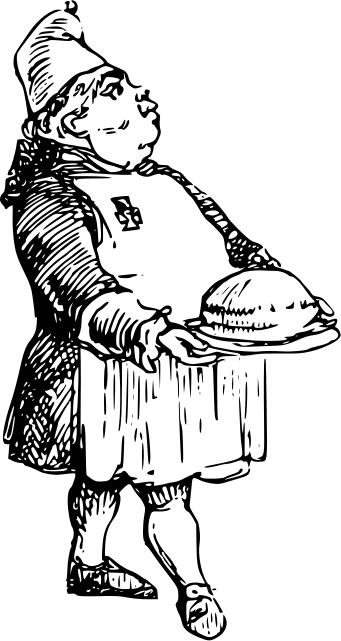 Vector clip art of palace servant lady caricature