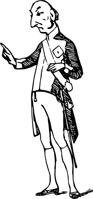 Vector image of king castle man talking with one hand pointing forward