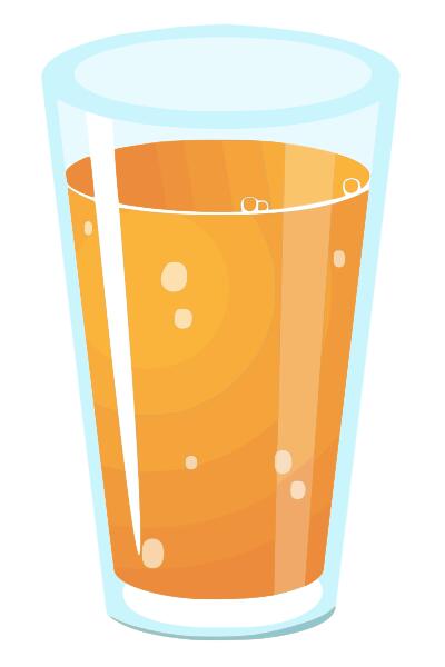 Realistic vector graphics of glass of juice