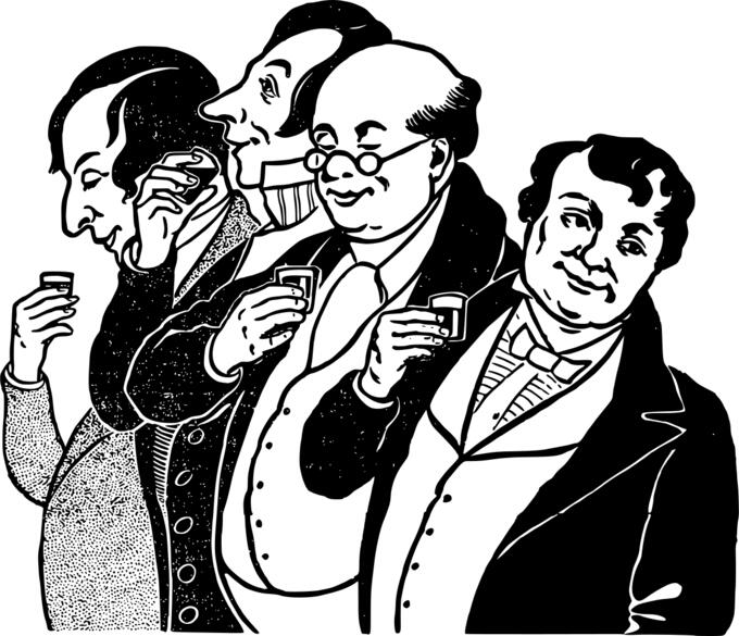 Four gents drinking vector image