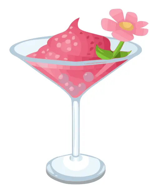 Pink Lady cocktail vector clip art
