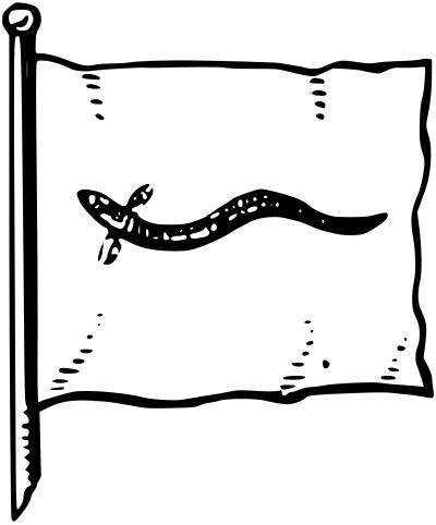 Dyaonhronhko clan totem with eel in black and white vector image