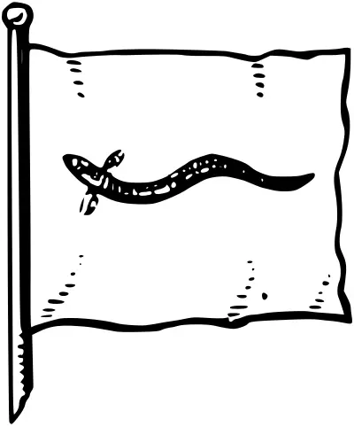 Dyaonhronhko clan totem with eel in black and white vector image