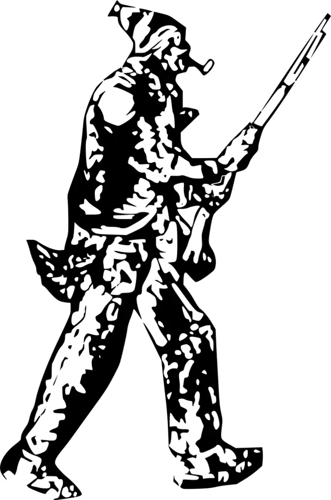 Silhouette of a patriot fighter vector graphics