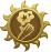 Vector drawing of alph sun shaped emblem