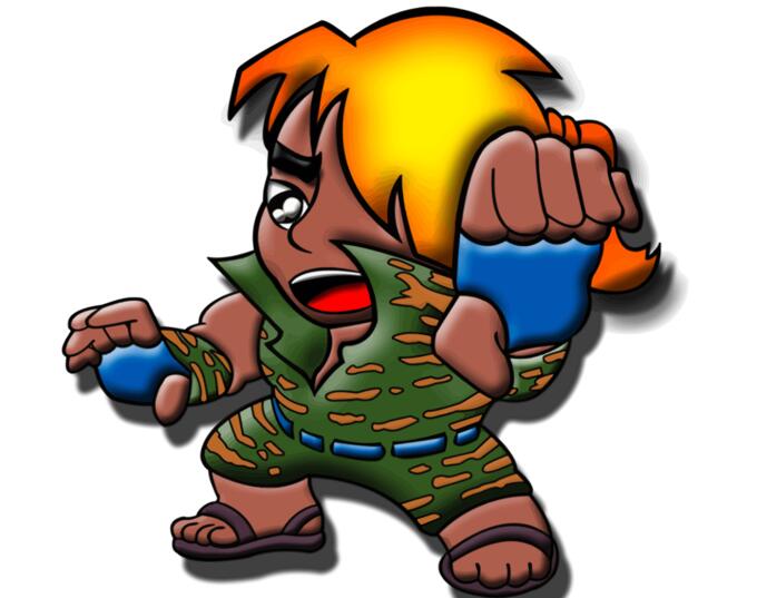 Vector illustration of martial artist cartoon character