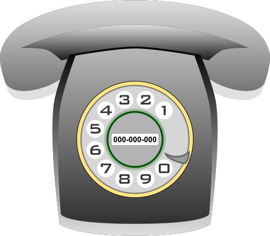 Grayscale rotary phone vector graphics
