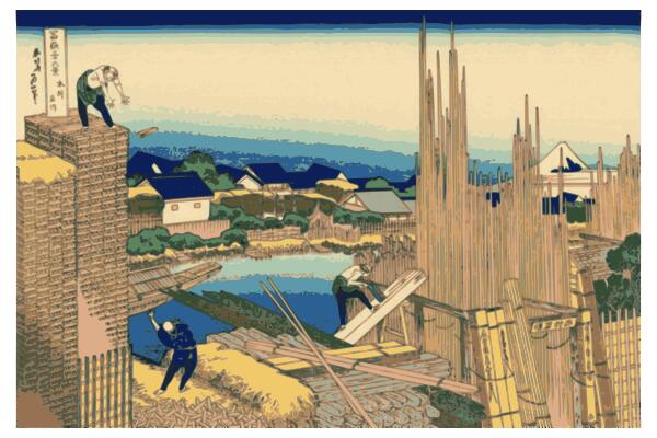 Tatekawa in Honjo vector illustration