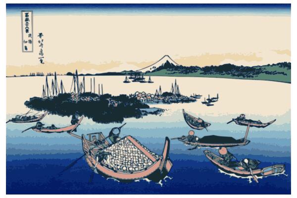 Tsukuda Island in Mushashi Province color illustration