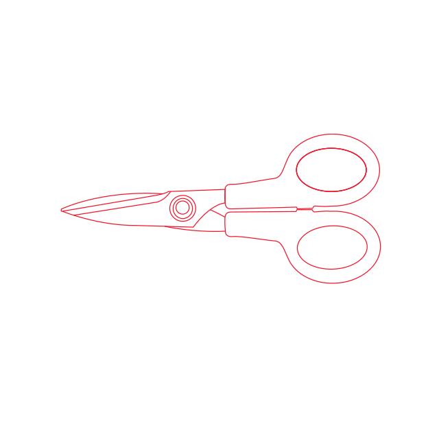 Image of technical style drawing of scissors