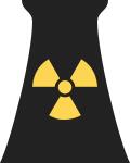 Vector clip art of sign of a nuclear plant chimney