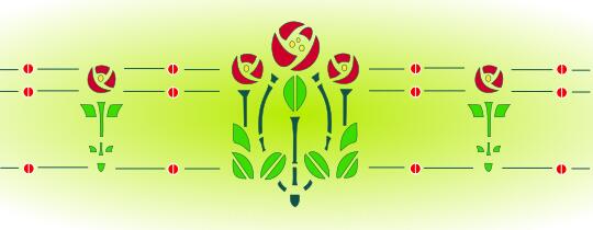 Roses on a green background illustration