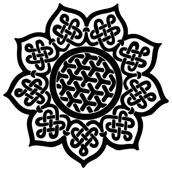 Black and white Celtic mandala vector illustration