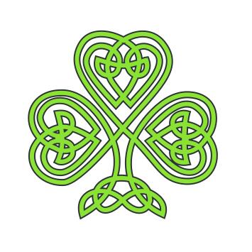 Celtic three leaved shamrock vector clip art