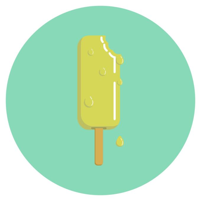 Green ice cream on stick vector drawing