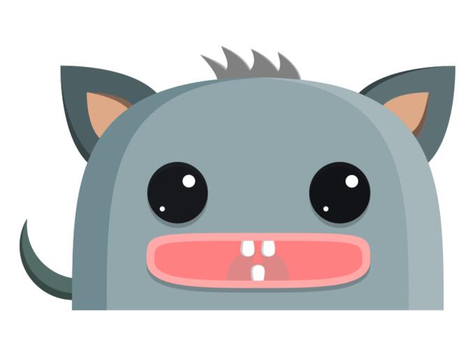Vector illustration of gray creature