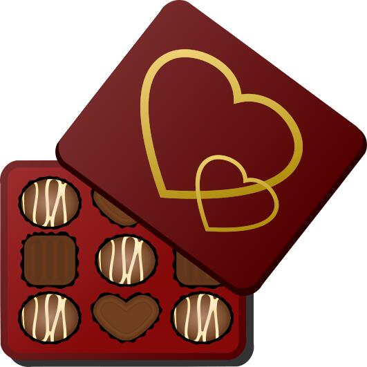 Square box of chocolates vector illustration