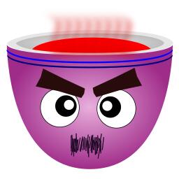 Drawing of purple male cup of coffee