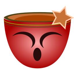 Vector image of red cup with smiling female face