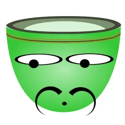 Vector graphics of sad Spaniard green cup