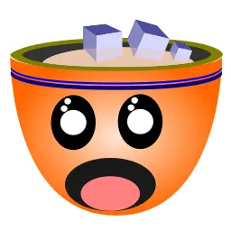Vector illustration of scared man face cup