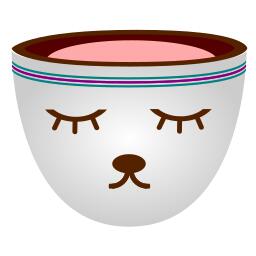 Vector drawing of polar bear face cup