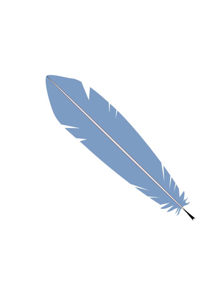 Vector image of pale blue feather