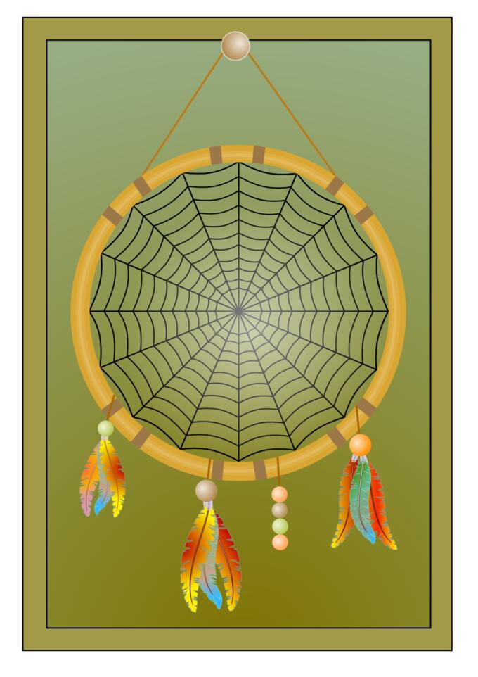 Dream catcher device in color vector illustration
