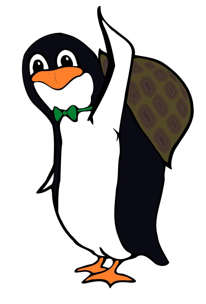 Turtle penguin vector drawing