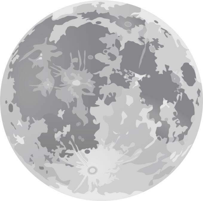 Grayscale full Moon drawing