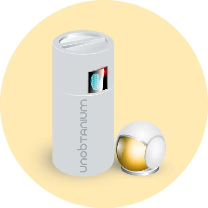 Image of futuristic metal barrel