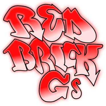 Graffiti writing ''red brick gs'' vector graphics