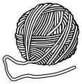 Drawing of wool bundle in black and white