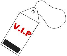 Illustration of red and black VIP tag