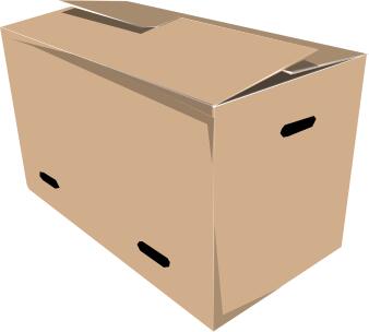 Vector image of barely closed cardboard box