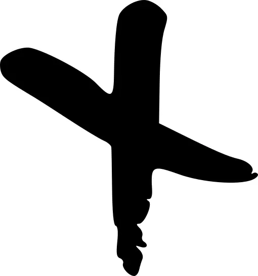 Damaged cross silhouette vector image