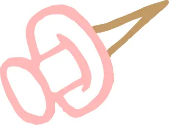 Pink thumbtack drawing
