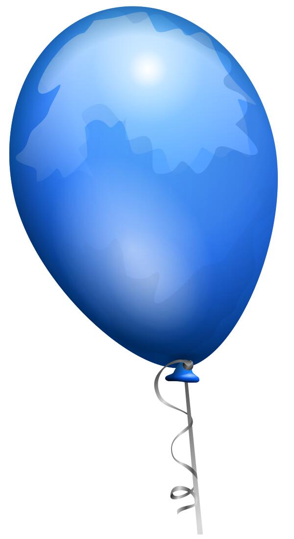 Vector graphics of blue shiny balloon with shades