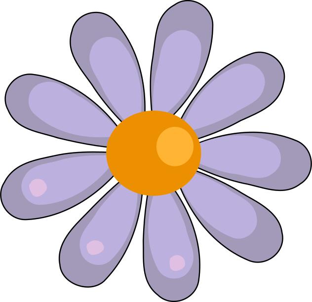 Orange and purple flower illustration